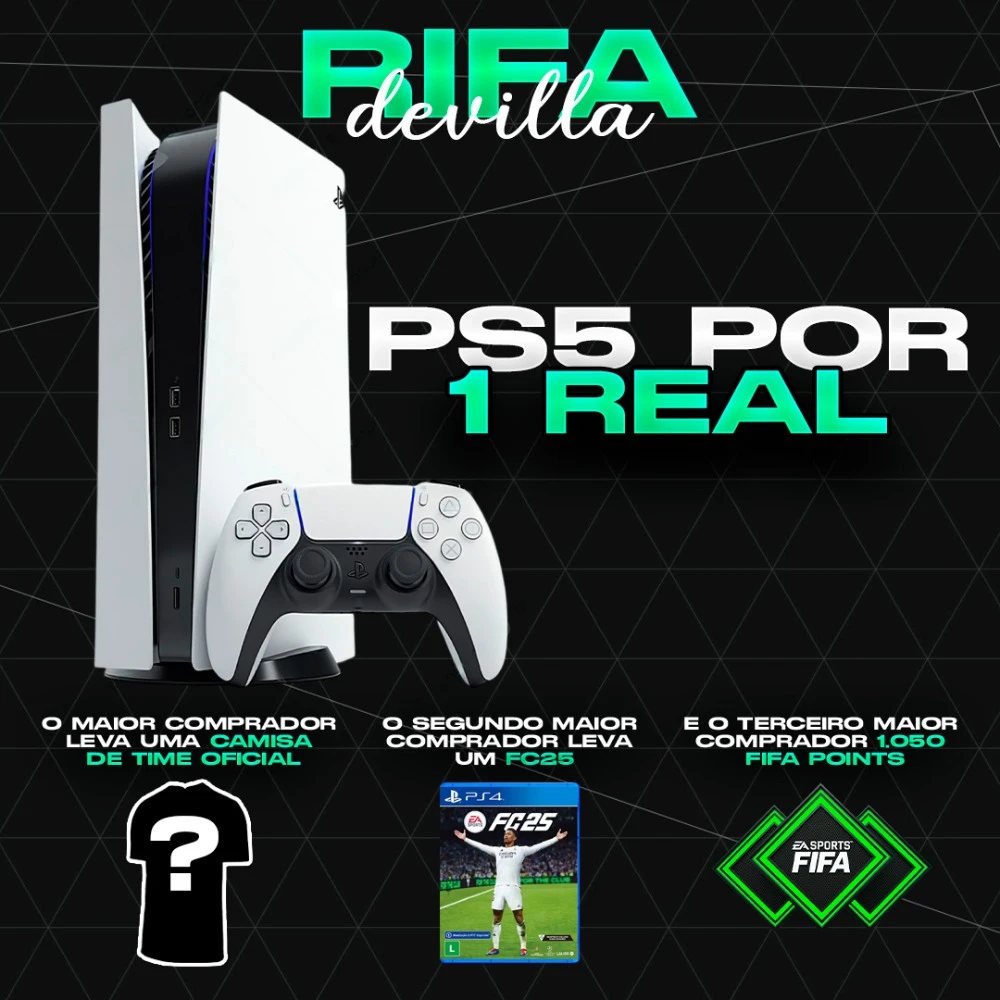 PS5 POR 1 REAL! PS5 POR 1 REAL!