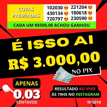 Promoção 3.000,00 no PIX nº5010